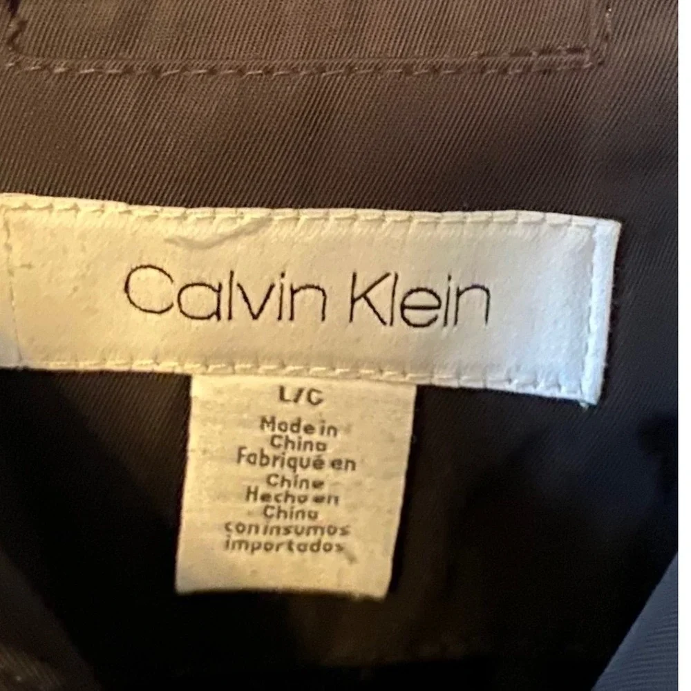 Calvin Klein Hooded Lightweight Jacket Black Zip Front Pockets Men's‎ Size L